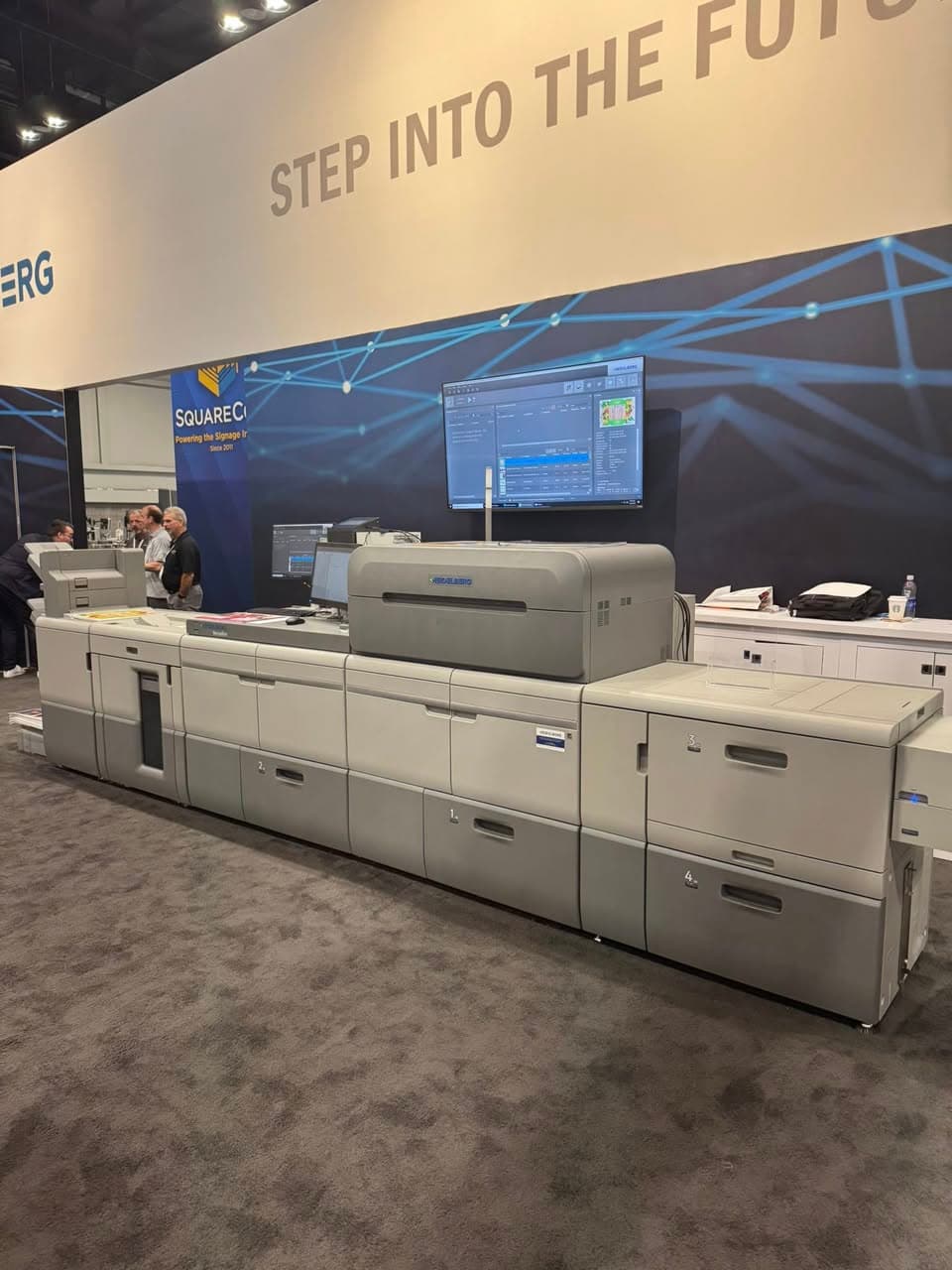 Advanced printing equipment at a trade show Ranger attended